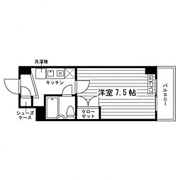 K.S-セカンド ワンルームの間取図画像
