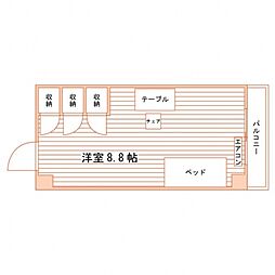 ユニハーモニー宮前平 ワンルームの間取図画像