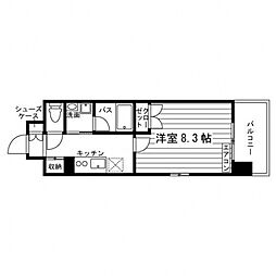 ララステージ熱田 4階1Kの間取り
