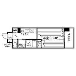 ララステージ熱田 4階1Kの間取り