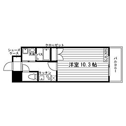 ヴァンクール鶴舞 1Kの間取図画像