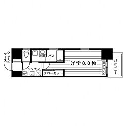 アヴァンコンティア小幡 1Kの間取図画像