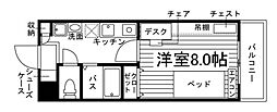 ラヴィール八幡山 1Kの間取図画像