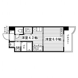 ラヴィール平針 1Kの間取図画像