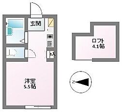 ルミエールコートI ワンルームの間取図画像