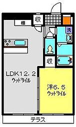 ドミールナカノ 1LDKの間取図画像