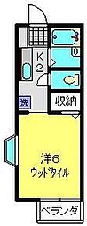 メゾンパークスN 1Kの間取図画像