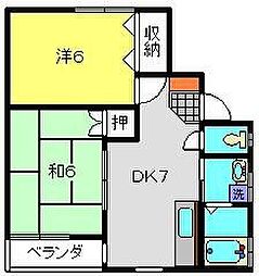 グレイスホーム 2DKの間取図画像