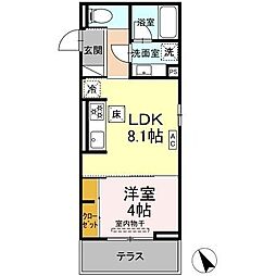 D'Bless和田町101 1LDKの間取図画像