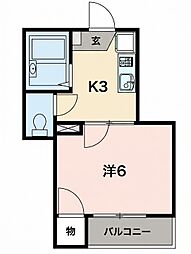 ヘーベルメゾン東希望が丘 1Kの間取図画像