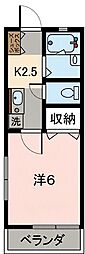 サン・ラピス壱番館 1Kの間取図画像