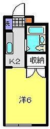 スターハイム 1Kの間取図画像