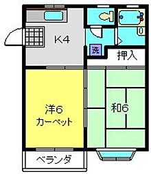 ヒルズメグミ 2DKの間取図画像