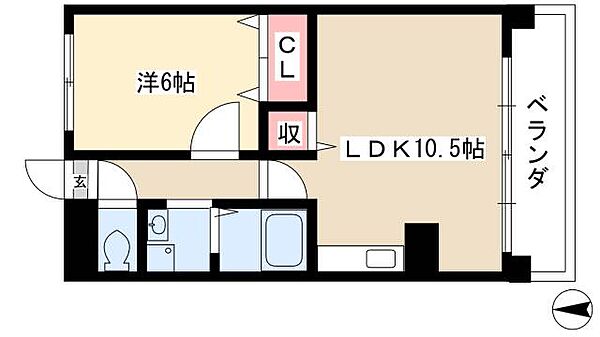 メゾンエトワール ｜愛知県名古屋市西区比良3丁目(賃貸マンション1LDK・2階・40.34㎡)の写真 その2