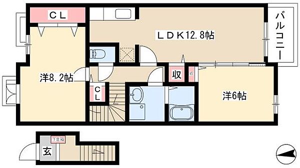 BULL　II ｜愛知県北名古屋市井瀬木鴨(賃貸アパート2LDK・2階・64.51㎡)の写真 その2