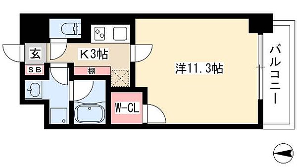 アスピラシオン名駅 ｜愛知県名古屋市西区名駅2丁目(賃貸マンション1K・4階・34.52㎡)の写真 その2