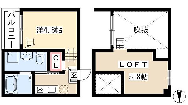 cordial上小田井 ｜愛知県名古屋市西区二方町(賃貸アパート1K・2階・20.47㎡)の写真 その2