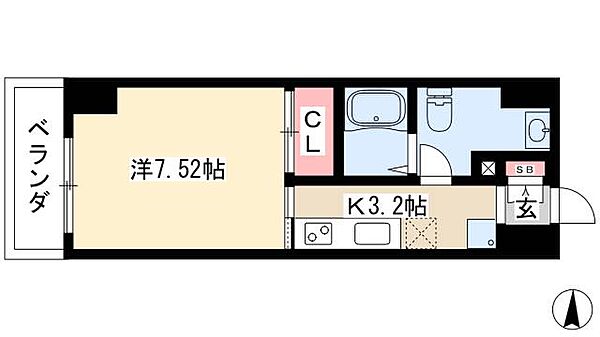 グランデ浅間町 ｜愛知県名古屋市西区幅下1丁目(賃貸マンション1K・2階・28.04㎡)の写真 その2