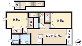 カルムメゾンI  ｜ 愛知県北名古屋市久地野牧野23-1（賃貸アパート2LDK・2階・58.48㎡） その2