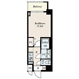 S-RESIDENCE志賀本通North 5階1Kの間取り