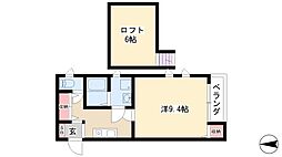 リエス浄心 1階1Kの間取り