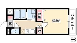 プルメリア.M 1Kの間取図画像