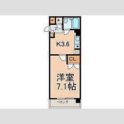 パラツオ21 4階1Kの間取り