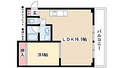 第3泰水堂ビル 1LDKの間取図画像