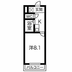 レナジア名古屋芸大前 1Kの間取図画像