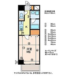 ラクラス浅間町 1Kの間取図画像