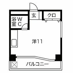 柴田マンション ワンルームの間取図画像