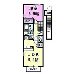 ケイズハウス 1LDKの間取図画像