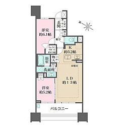 ザ・パークハウス名古屋 2LDKの間取図画像