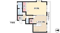 カーサユタカ 1LDKの間取図画像