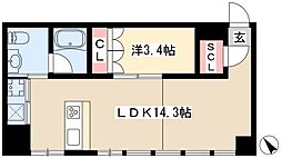 コレクション名駅3 1LDKの間取図画像