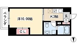 グランデ浅間町 1Kの間取図画像