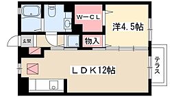 グランブルー 1LDKの間取図画像