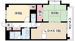 グランドメゾン黒川 2DKの間取図画像