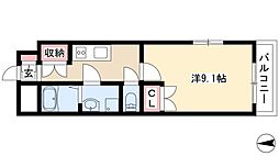 ルーチェ池花 1Kの間取図画像