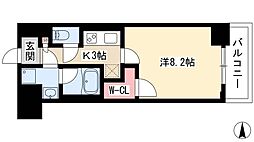 イーハトーブ大曽根 1Kの間取図画像