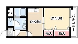 プレミール 1DKの間取図画像