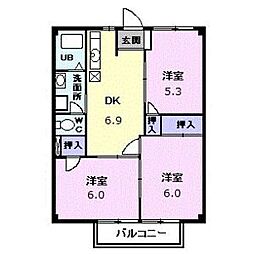 アクティブ河原A 3DKの間取図画像