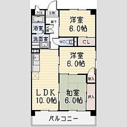 6清邦ビル 3LDKの間取図画像