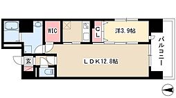 アスティオン 1LDKの間取図画像