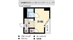 ベルモア堀詰 1Kの間取図画像
