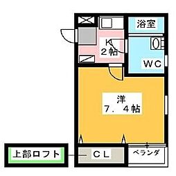 グリーンヒル 1Kの間取図画像