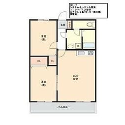 レジデンス代官町スクエア 2LDKの間取図画像