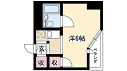 ベルモア堀詰 1Kの間取図画像