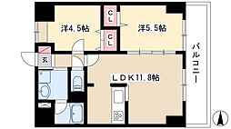 カーサビアンカ黒川 2LDKの間取図画像