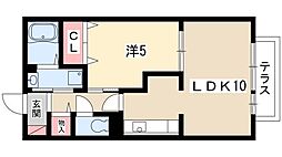 グレース・ドエル 1LDKの間取図画像